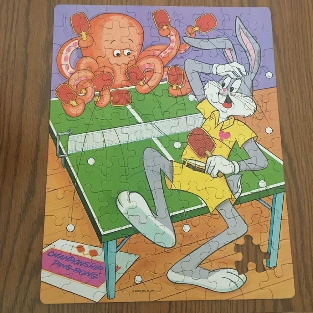 Whitman Vintage Bugs Bunny Jigsaw Puzzle 100 pieces Tennis Octopus‎ Childrens